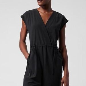 Athleta Marlow Black Wrap Romper Small